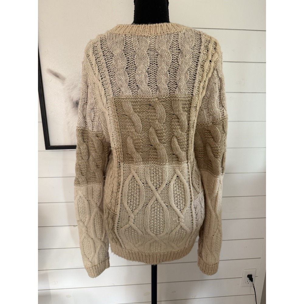 Artisan de Luxe Anthropologie Chunky Oversized Knit Sweater Small Beige Tan - Picture 2 of 6